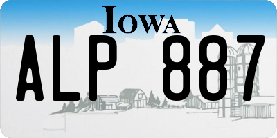 IA license plate ALP887