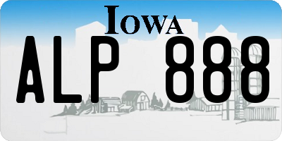IA license plate ALP888
