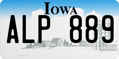 IA license plate ALP889