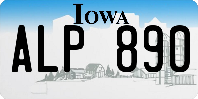 IA license plate ALP890