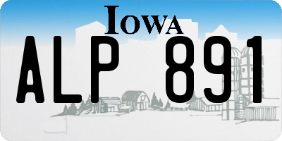 IA license plate ALP891