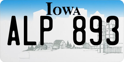IA license plate ALP893