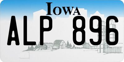 IA license plate ALP896