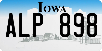 IA license plate ALP898