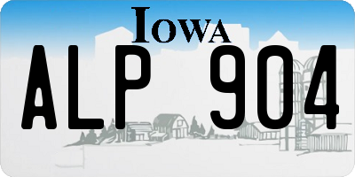 IA license plate ALP904