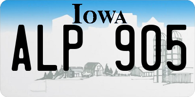 IA license plate ALP905