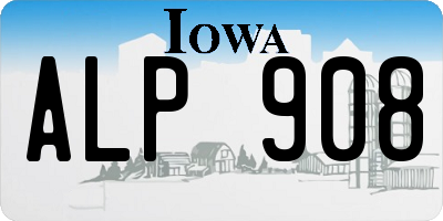 IA license plate ALP908