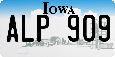 IA license plate ALP909