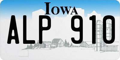 IA license plate ALP910