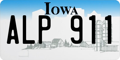 IA license plate ALP911