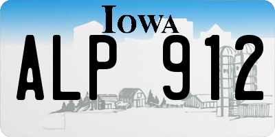 IA license plate ALP912