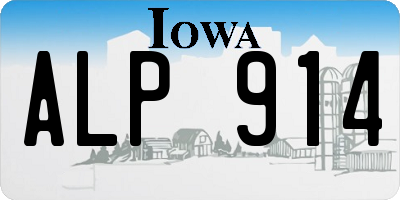 IA license plate ALP914