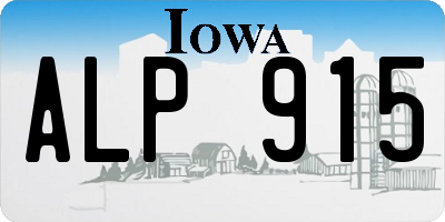 IA license plate ALP915