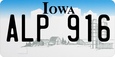 IA license plate ALP916