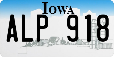 IA license plate ALP918