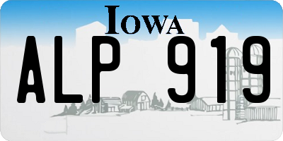 IA license plate ALP919