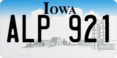 IA license plate ALP921