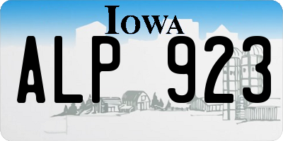 IA license plate ALP923