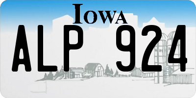 IA license plate ALP924