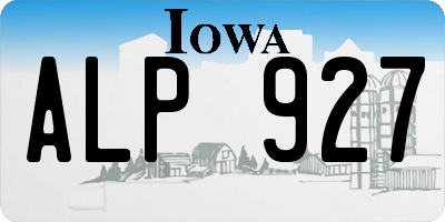 IA license plate ALP927