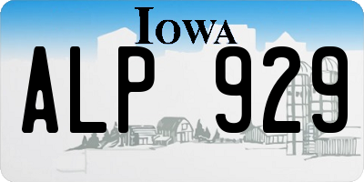 IA license plate ALP929