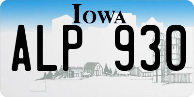 IA license plate ALP930