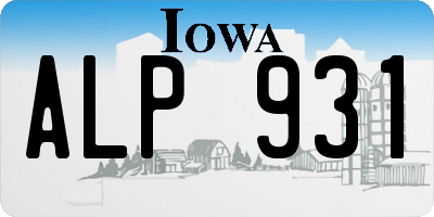 IA license plate ALP931