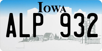 IA license plate ALP932