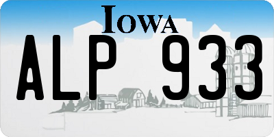 IA license plate ALP933