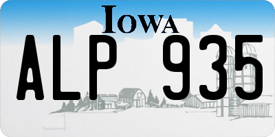 IA license plate ALP935
