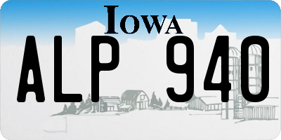 IA license plate ALP940