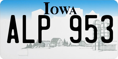 IA license plate ALP953