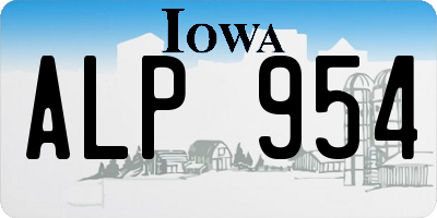 IA license plate ALP954