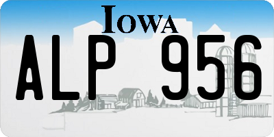 IA license plate ALP956