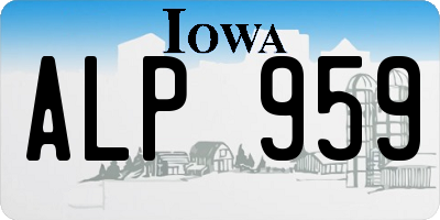 IA license plate ALP959