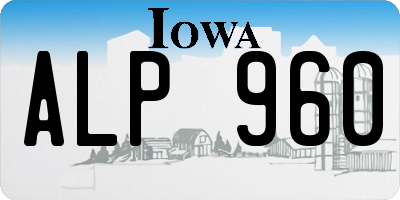 IA license plate ALP960