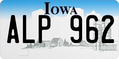 IA license plate ALP962