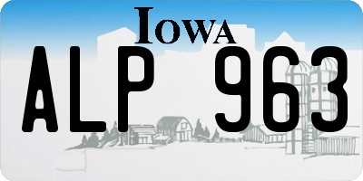 IA license plate ALP963