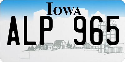 IA license plate ALP965