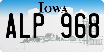 IA license plate ALP968