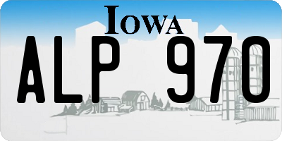 IA license plate ALP970