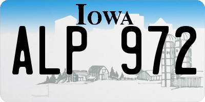 IA license plate ALP972