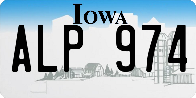 IA license plate ALP974