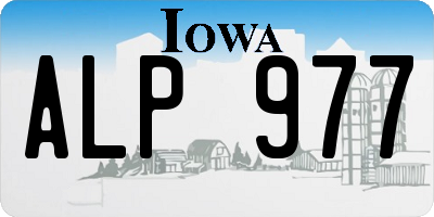 IA license plate ALP977