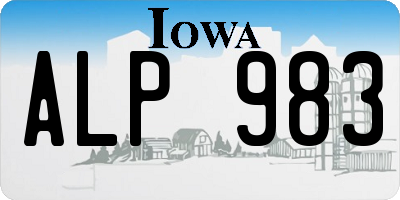 IA license plate ALP983