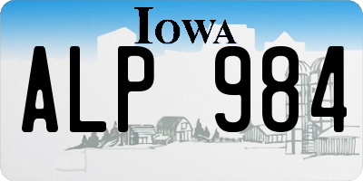 IA license plate ALP984