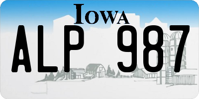 IA license plate ALP987