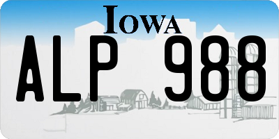 IA license plate ALP988