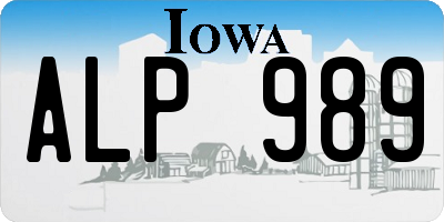 IA license plate ALP989