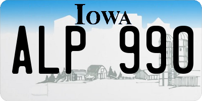 IA license plate ALP990